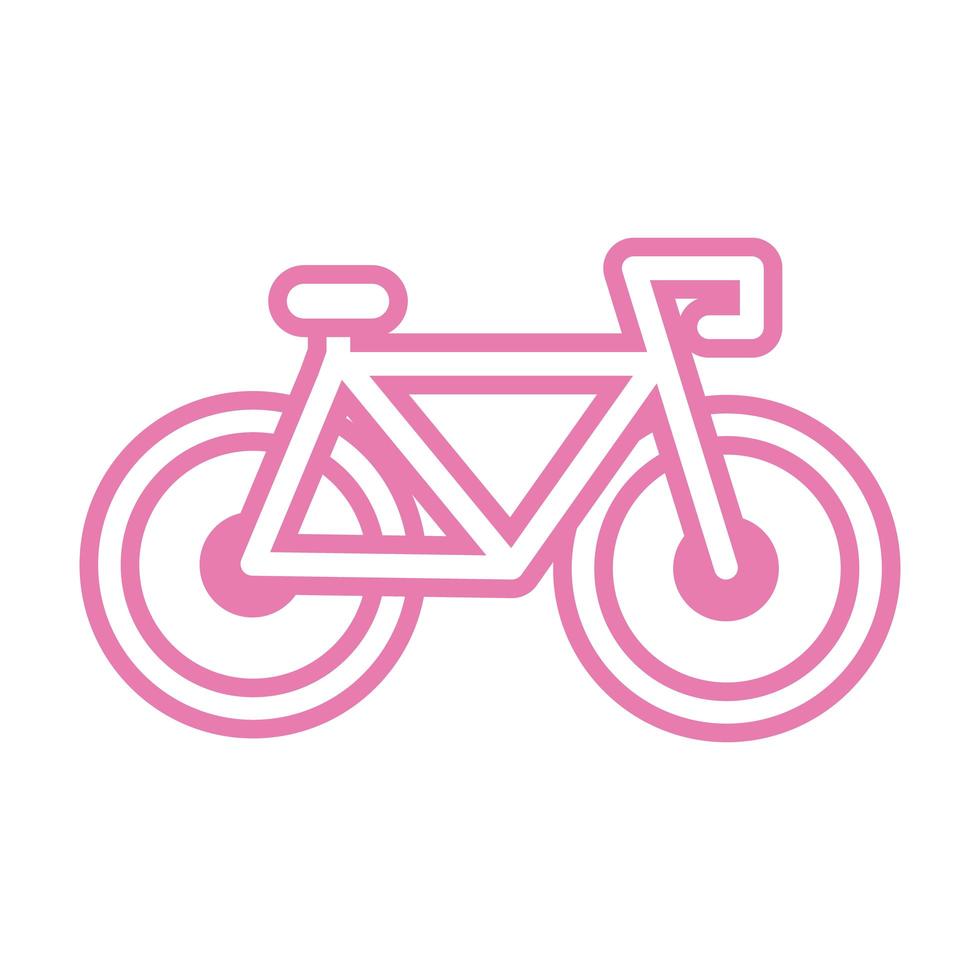 ícone de estilo de linha rosa de bicicleta vetor