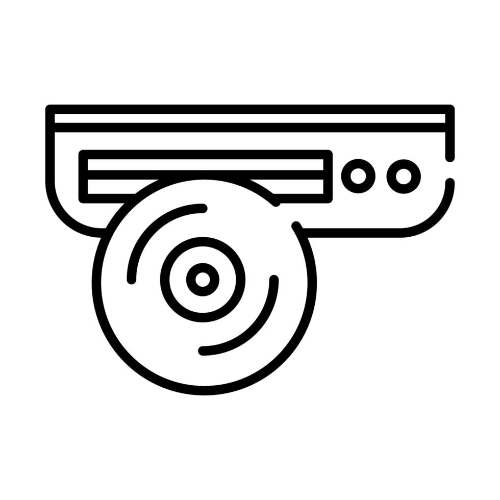 ícone de estilo de linha de cd player vetor
