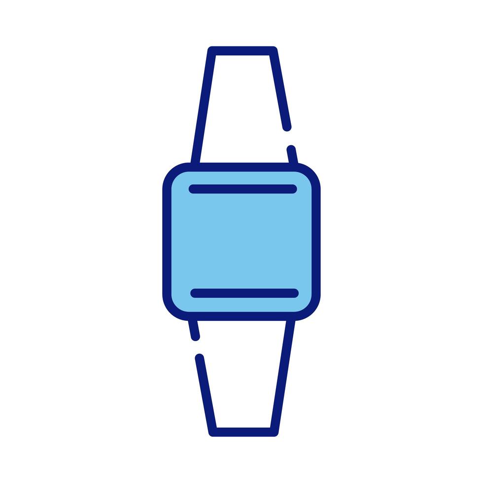 linha de estilo de dispositivo smartwatch e ícone de preenchimento vetor