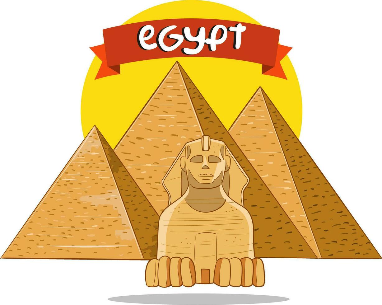 antigo egípcio e pirâmides desenho animado vetor
