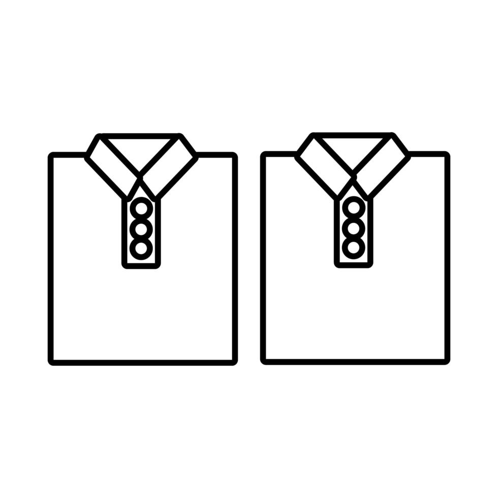 ícone de estilo de linha dobrada de camisas vetor