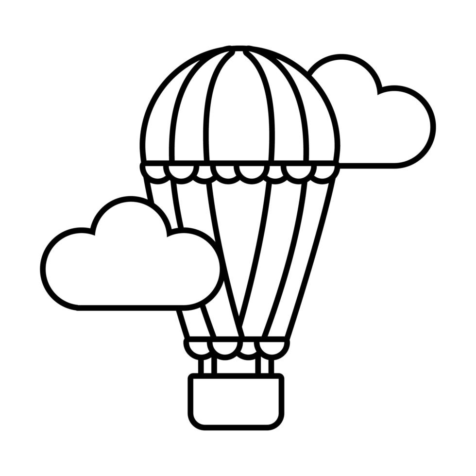 ícone de estilo de linha balão de ar quente vetor