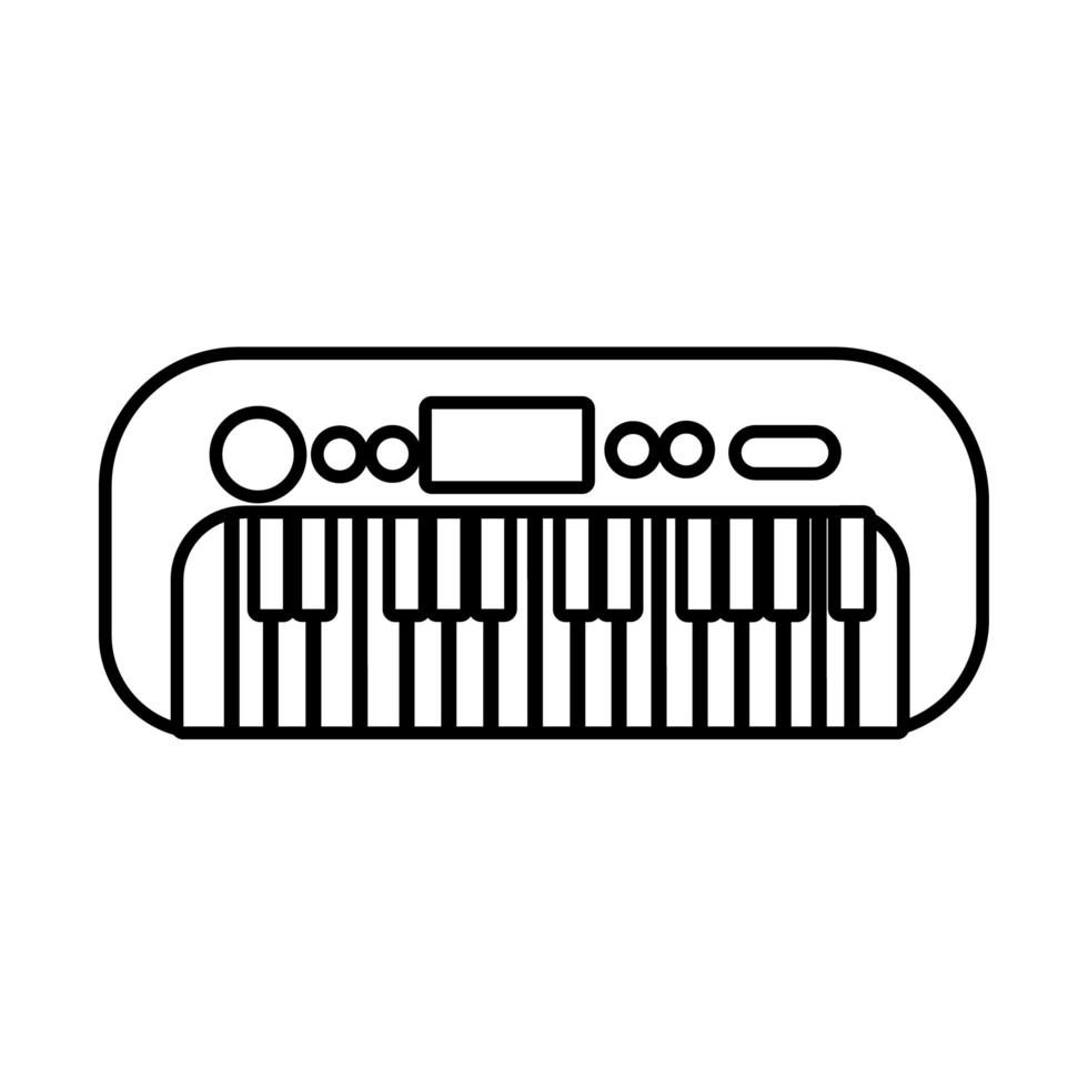 ícone de estilo de linha de instrumento musical de piano vetor