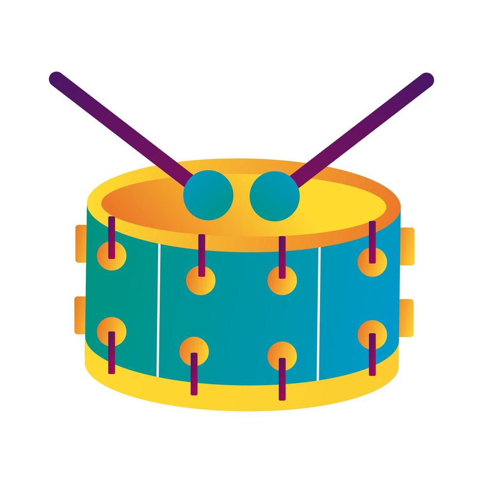 linha de instrumento musical de bateria e ícone de estilo de preenchimento vetor