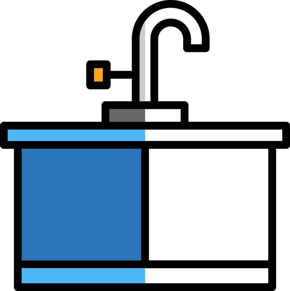 design de ícone de vetor de pia de cozinha