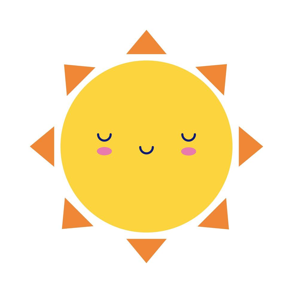 ícone de estilo simples do personagem de quadrinhos feliz sol kawaii vetor