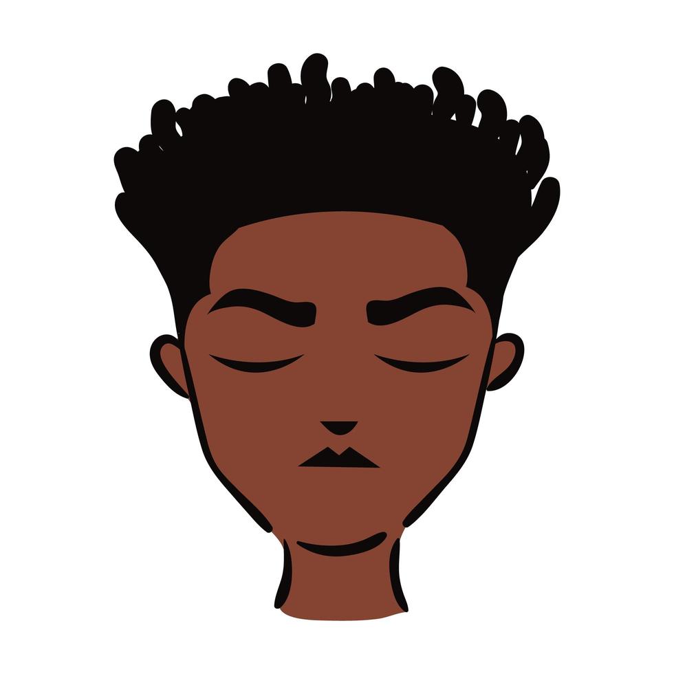 etnia jovem afro com ícone de estilo simples de penteado vetor