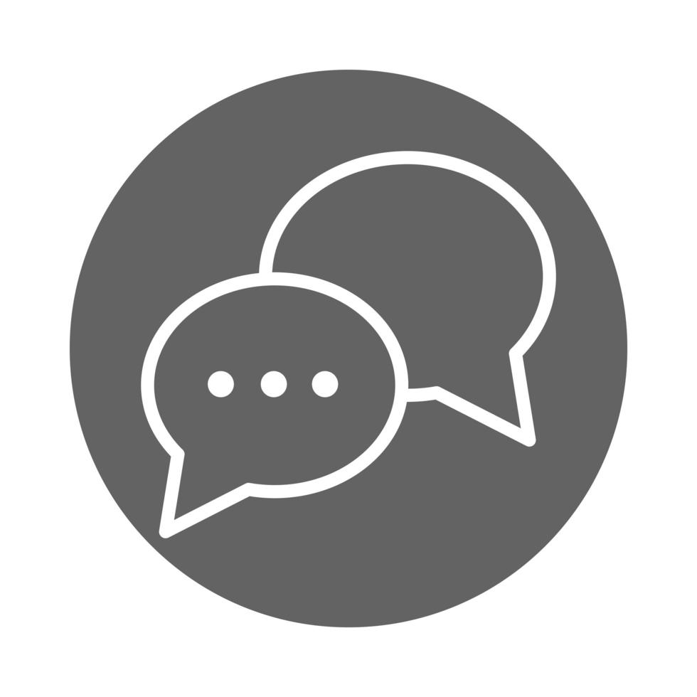 ícone de linha e bloco de diálogo de mensagem de bolha de fala vetor