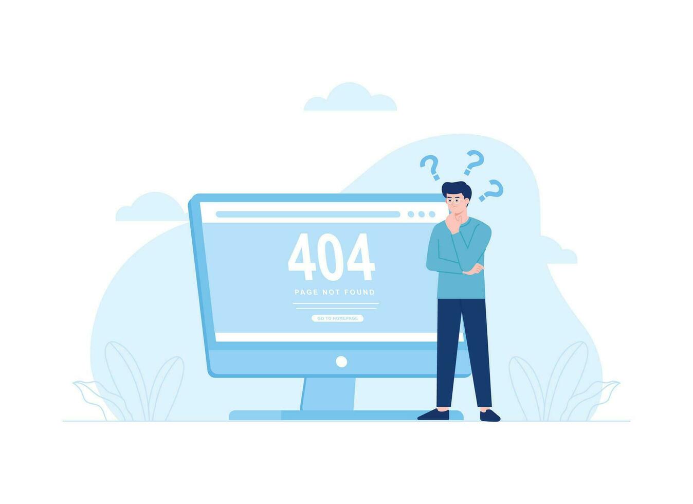 erro 404 tendendo conceito plano ilustração vetor