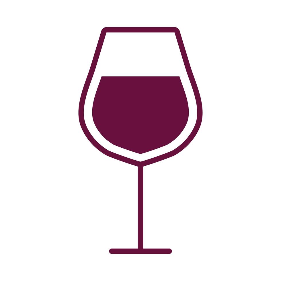 ícone de linha de estilo de bebida de copo de vinho vetor