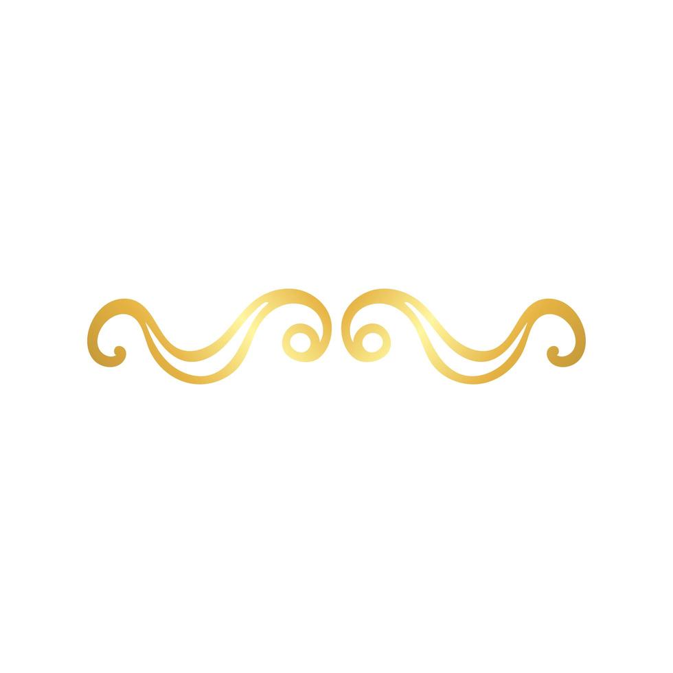 ícone elegante gradiente dourado decoração moldura de borda vetor