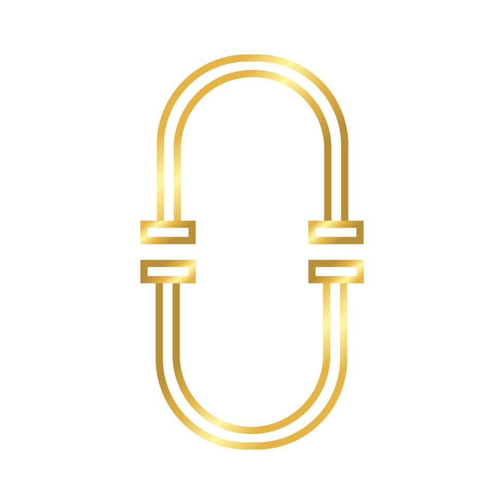 ícone de estilo gradiente dourado elegante moldura de arco e flecha vetor