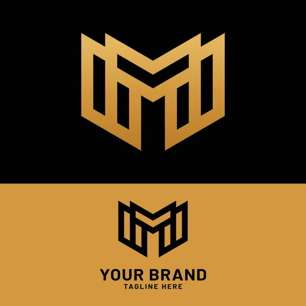 carta monograma m milímetros dentro simples luxo logotipo vetor