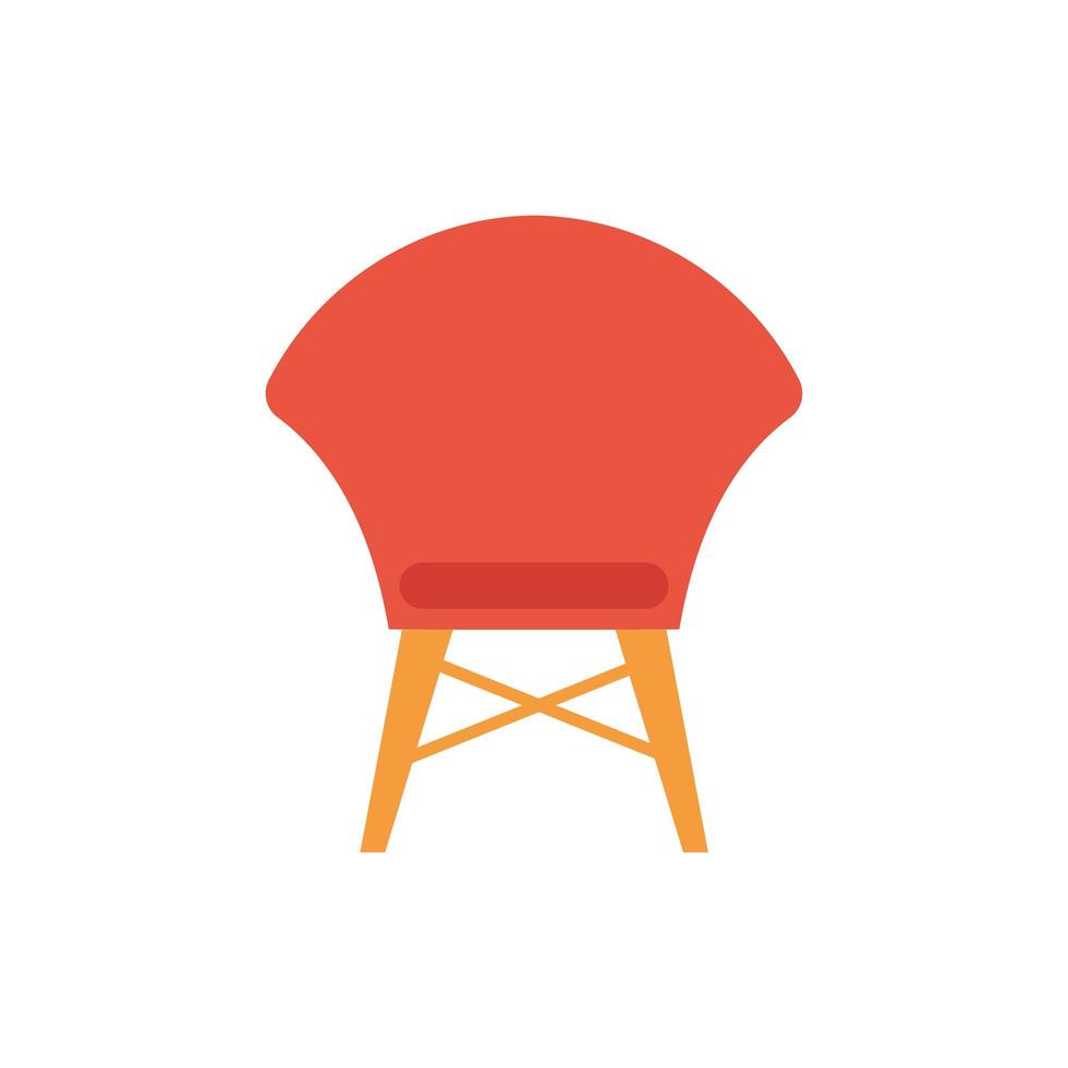 ícone isolado de mobília de cadeira de madeira vetor