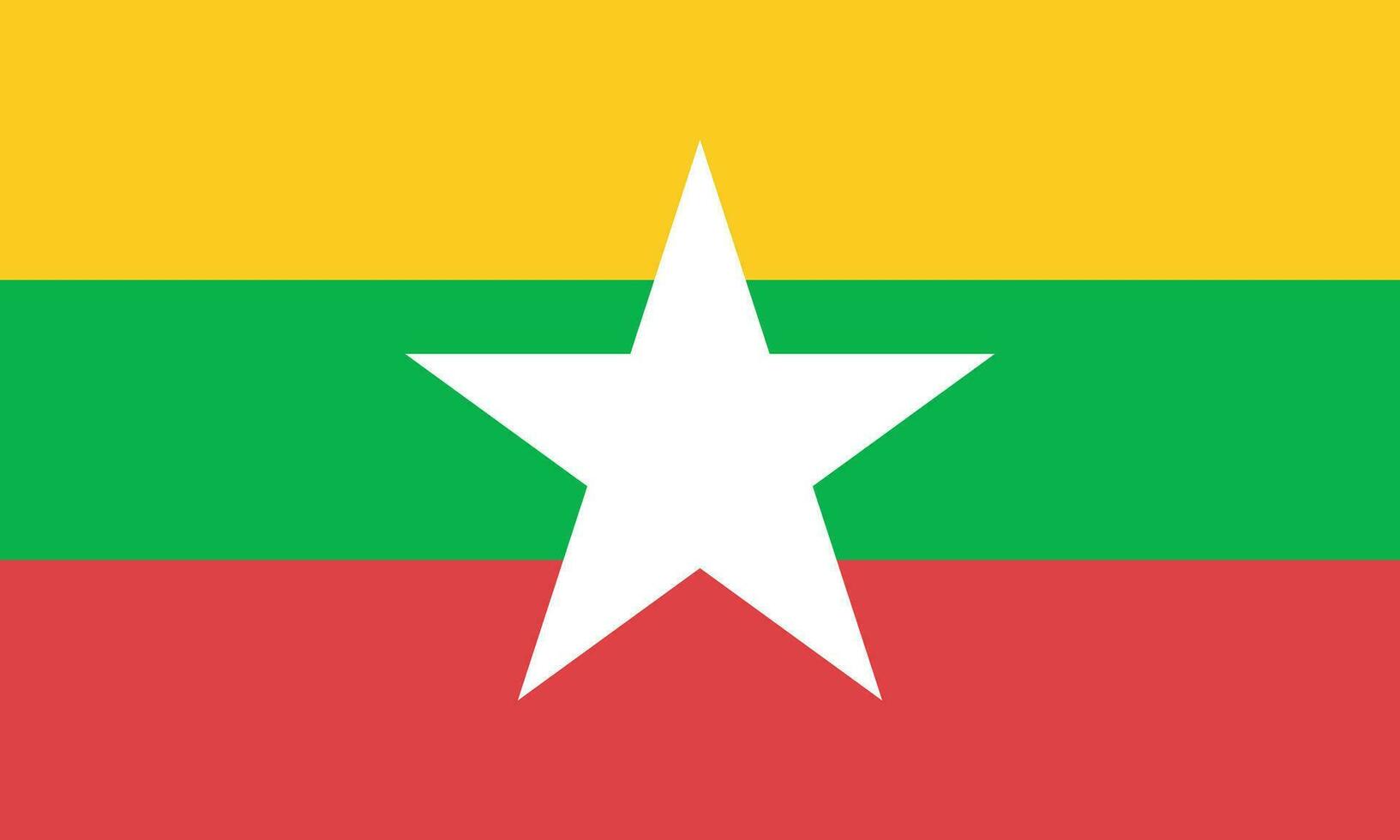 nacional myanmar bandeira, oficial cores, e proporções. vetor ilustração. eps 10 vetor.