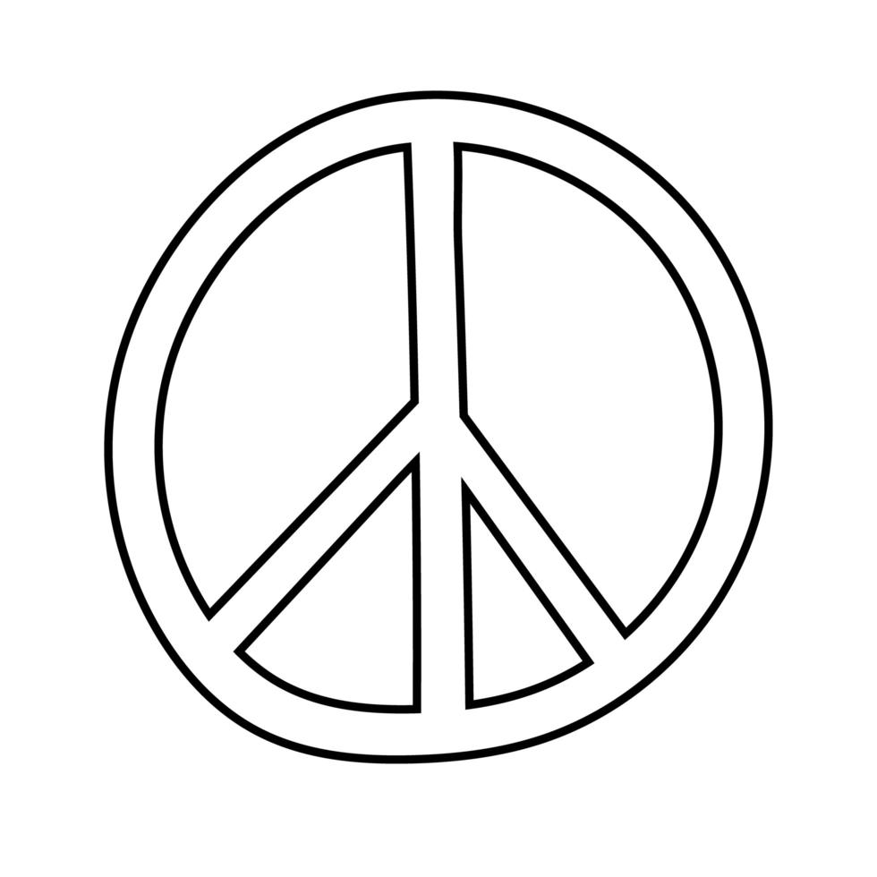 ícone de estilo de linha de símbolo de paz e amor vetor