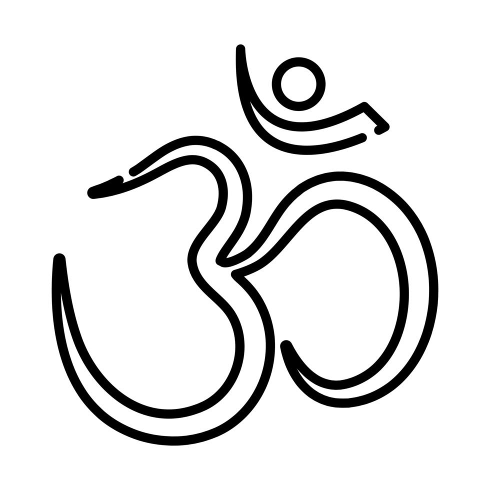 vetor de ícone de estilo de linha de cultura tradicional tipografia hindu