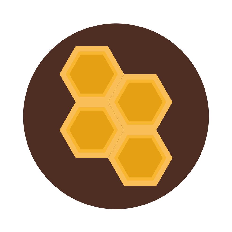 agricultura e agricultura colméia bloco de mel e ícone plano vetor