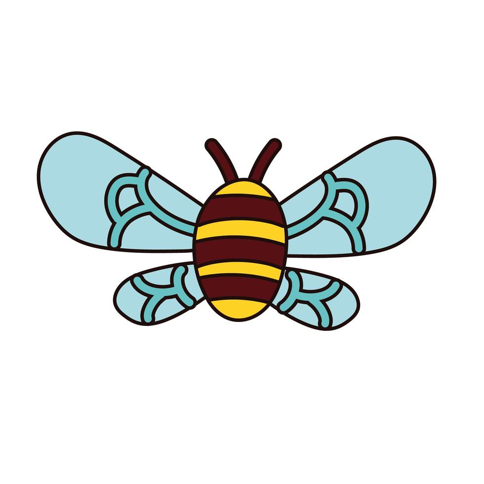 abelha inseto voando ícone isolado vetor