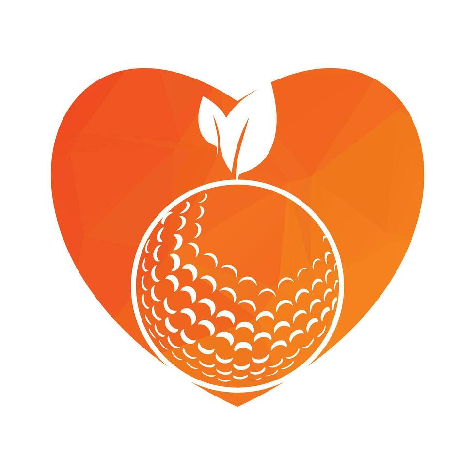 golfe bola e folha logotipo dentro uma forma do círculo vetor ilustração