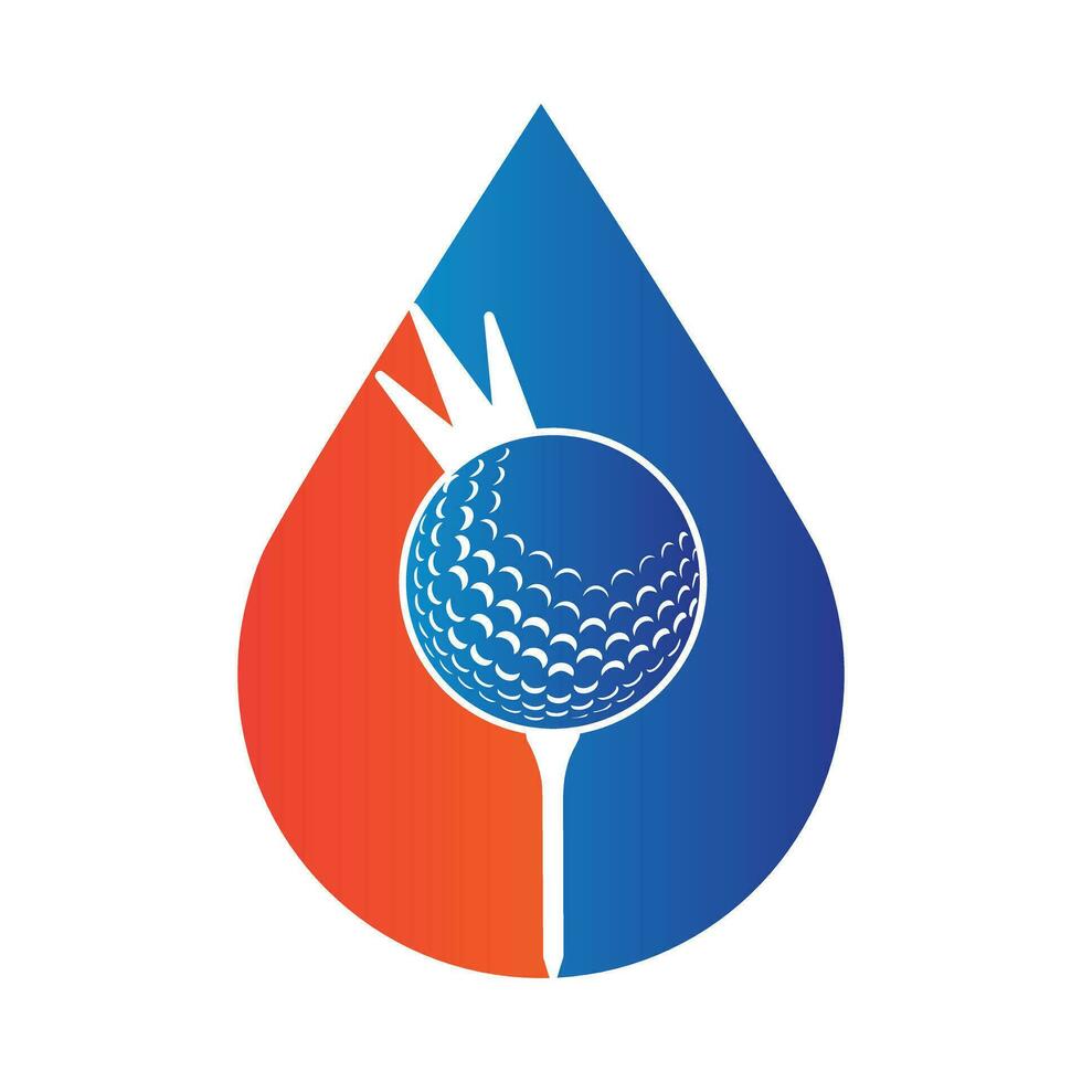 golfe bola com coroa dentro uma forma do água solta vetor ilustração
