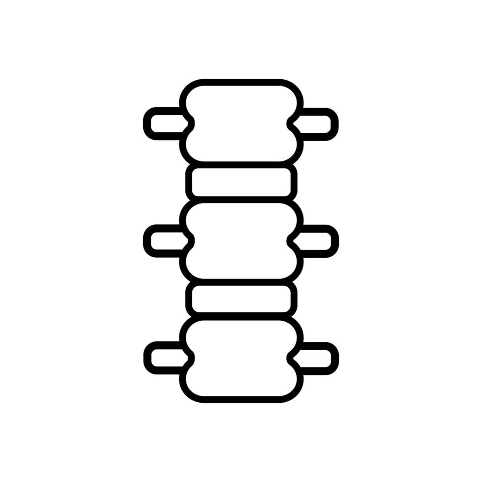 ícone de estilo de linha de vértebras espinhais vetor