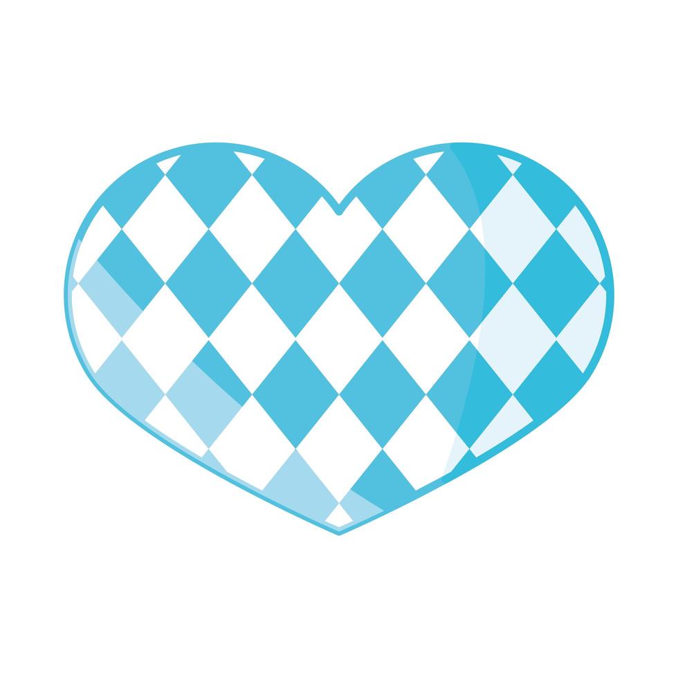 festival de cerveja oktoberfest coração xadrez decoração celebração design tradicional alemão vetor