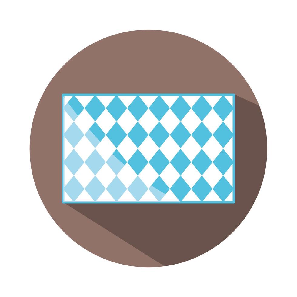 bloco de forma padrão quadriculado azul tradicional e ícone plano vetor
