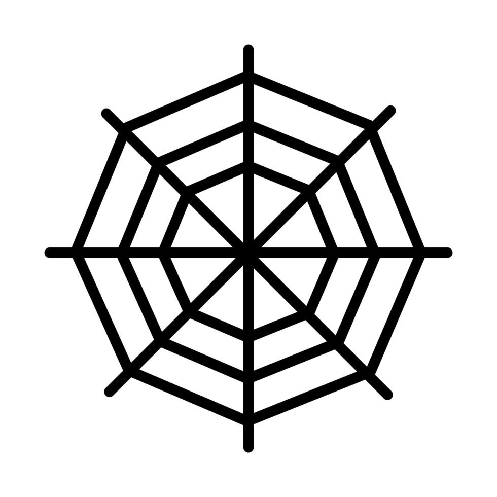 ícone da teia de aranha no design do ícone linear de fundo branco vetor