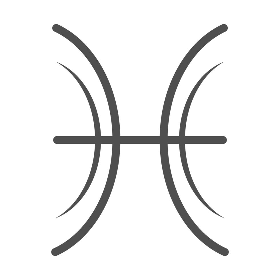 signo do zodíaco pisces astrologia ícone de estilo de linha mística vetor