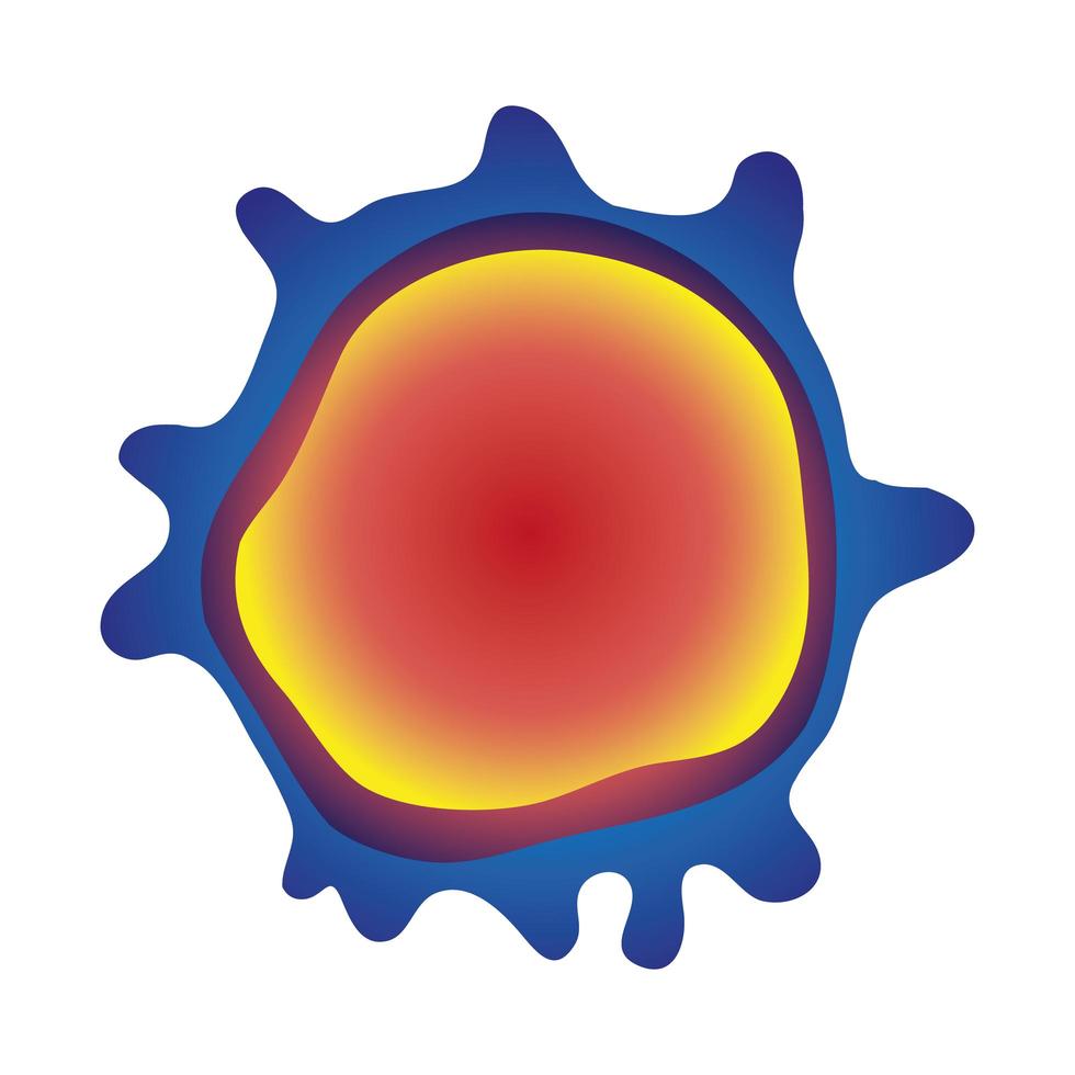 partícula covid19 com ícone de núcleo isolado vetor