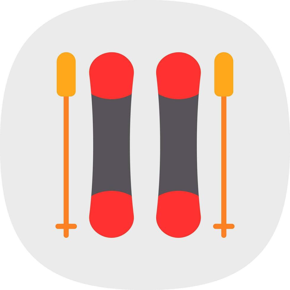design de ícone de vetor de esqui