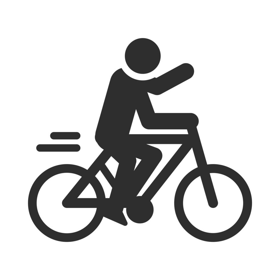 esporte radical bmx rider design de ícone de silhueta de estilo de vida ativo vetor