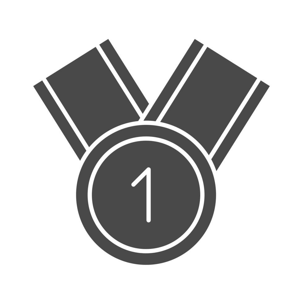 medalha primeiro lugar prêmio design do ícone da silhueta do esporte vetor