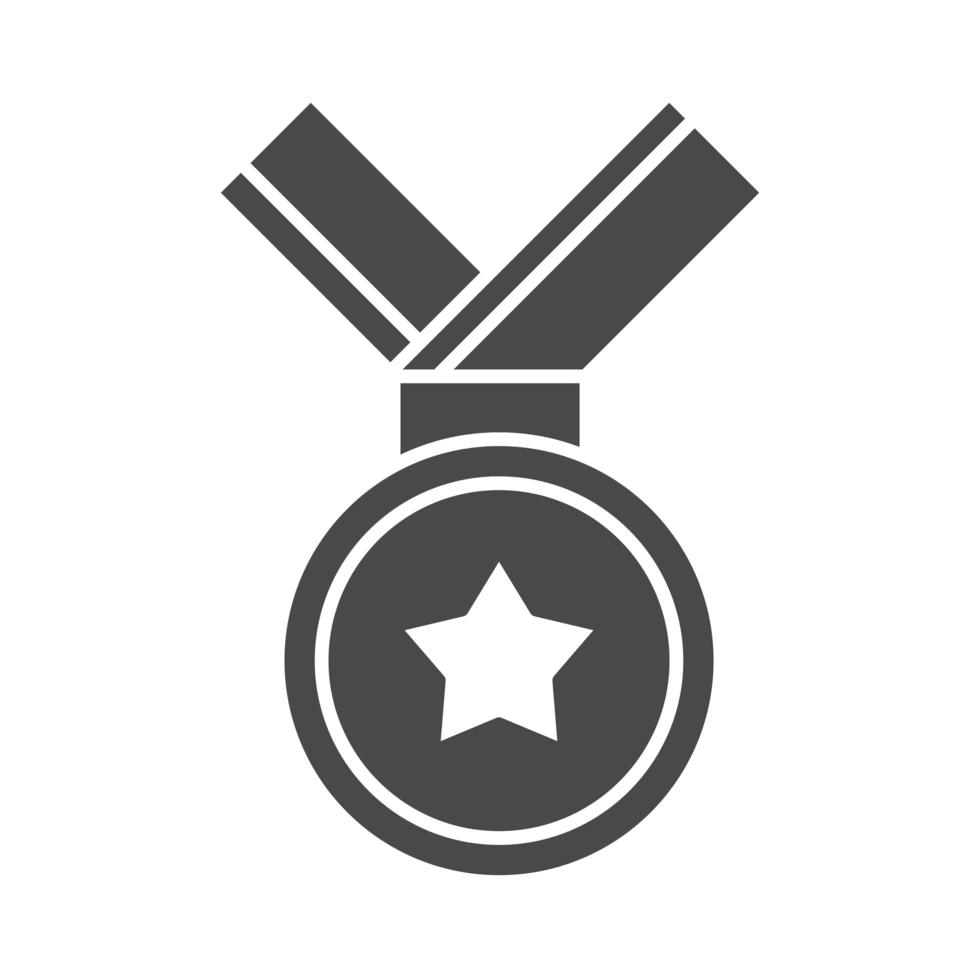 medalha prêmio sucesso emblema silhueta ícone design vetor