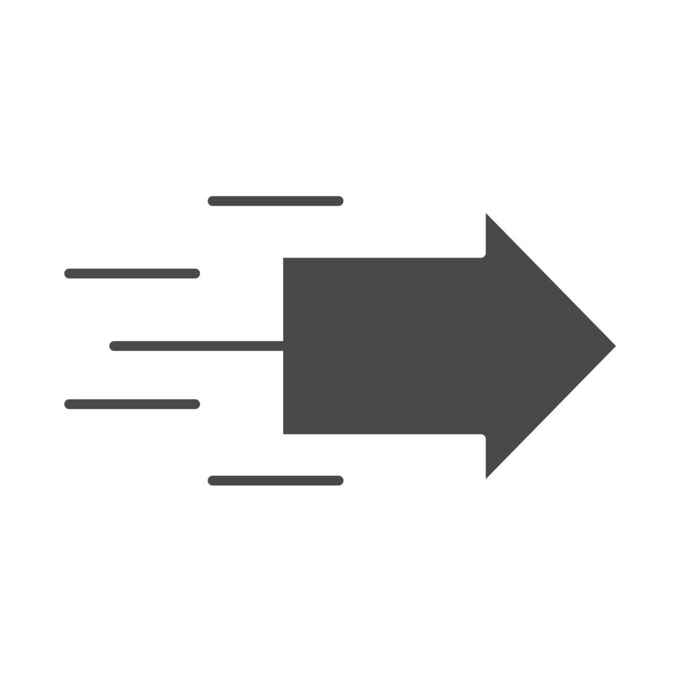 design de ícone de silhueta de movimento de seta de velocidade vetor