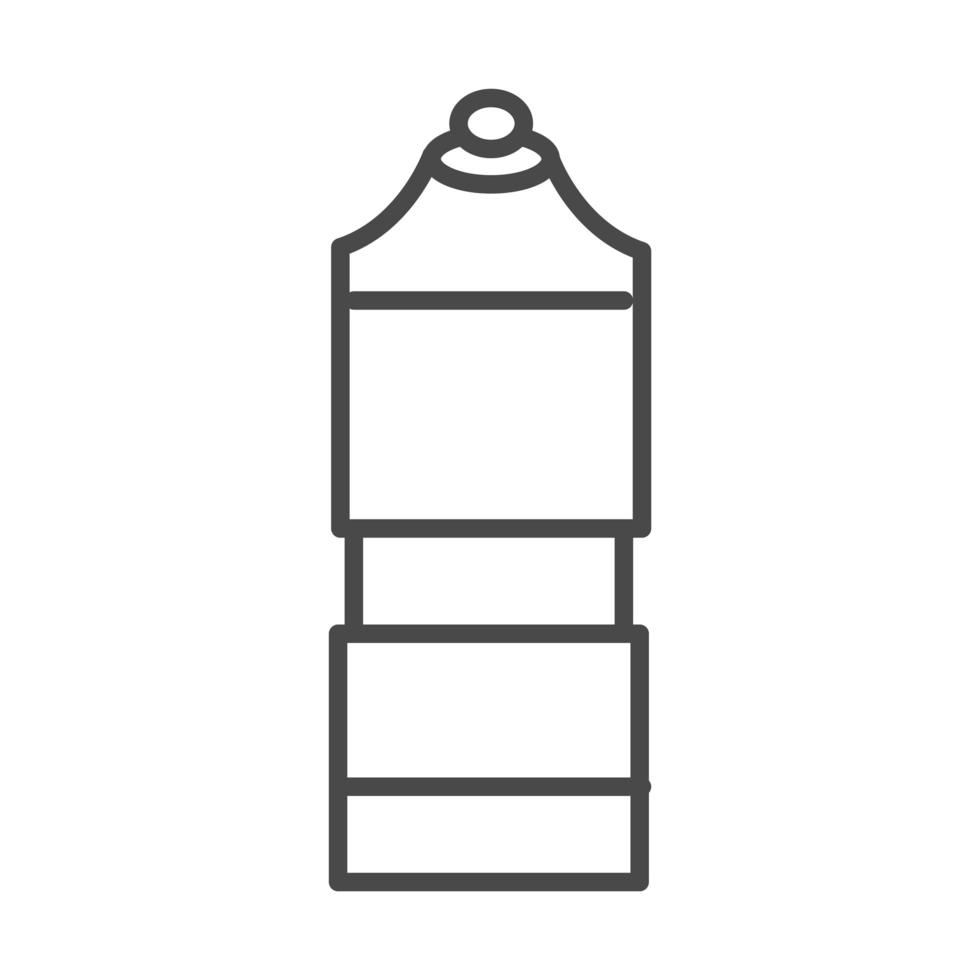 design de ícone de linha de equipamentos esportivos de garrafa térmica vetor