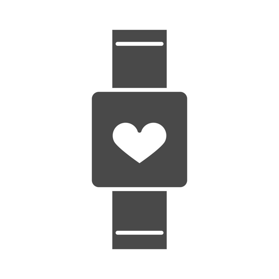 design de ícone de silhueta saudável de aplicativo de relógio inteligente vetor