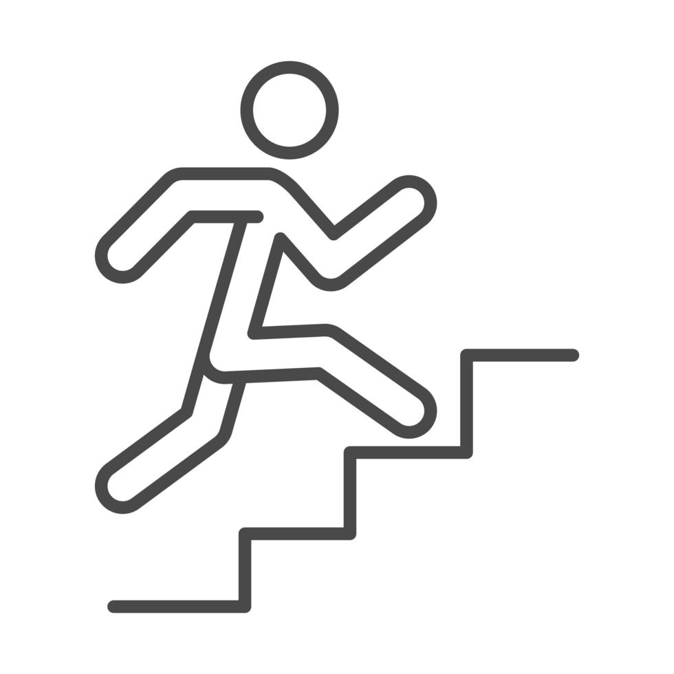 corrida esporte corrida homem subindo escadas linha ícone design vetor