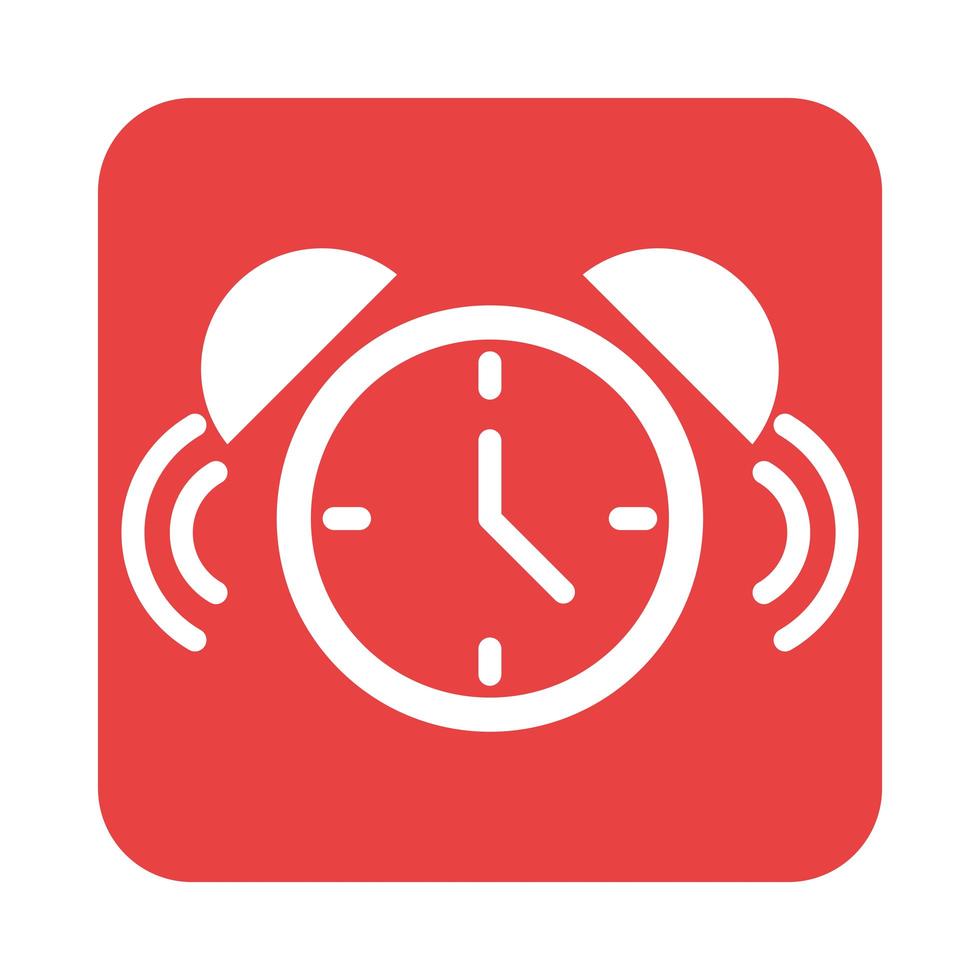 aplicativo móvel alarme relógio hora botão web menu ícone de estilo plano digital vetor