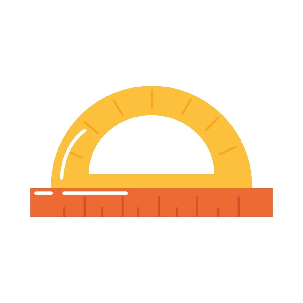 ícone de estilo plano de medida de transferidor geométrico de suprimentos educacionais vetor