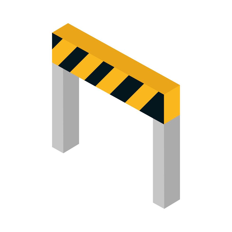 isométrica reparação construção barreira ferramenta de trabalho e equipamento design de ícone de estilo simples vetor