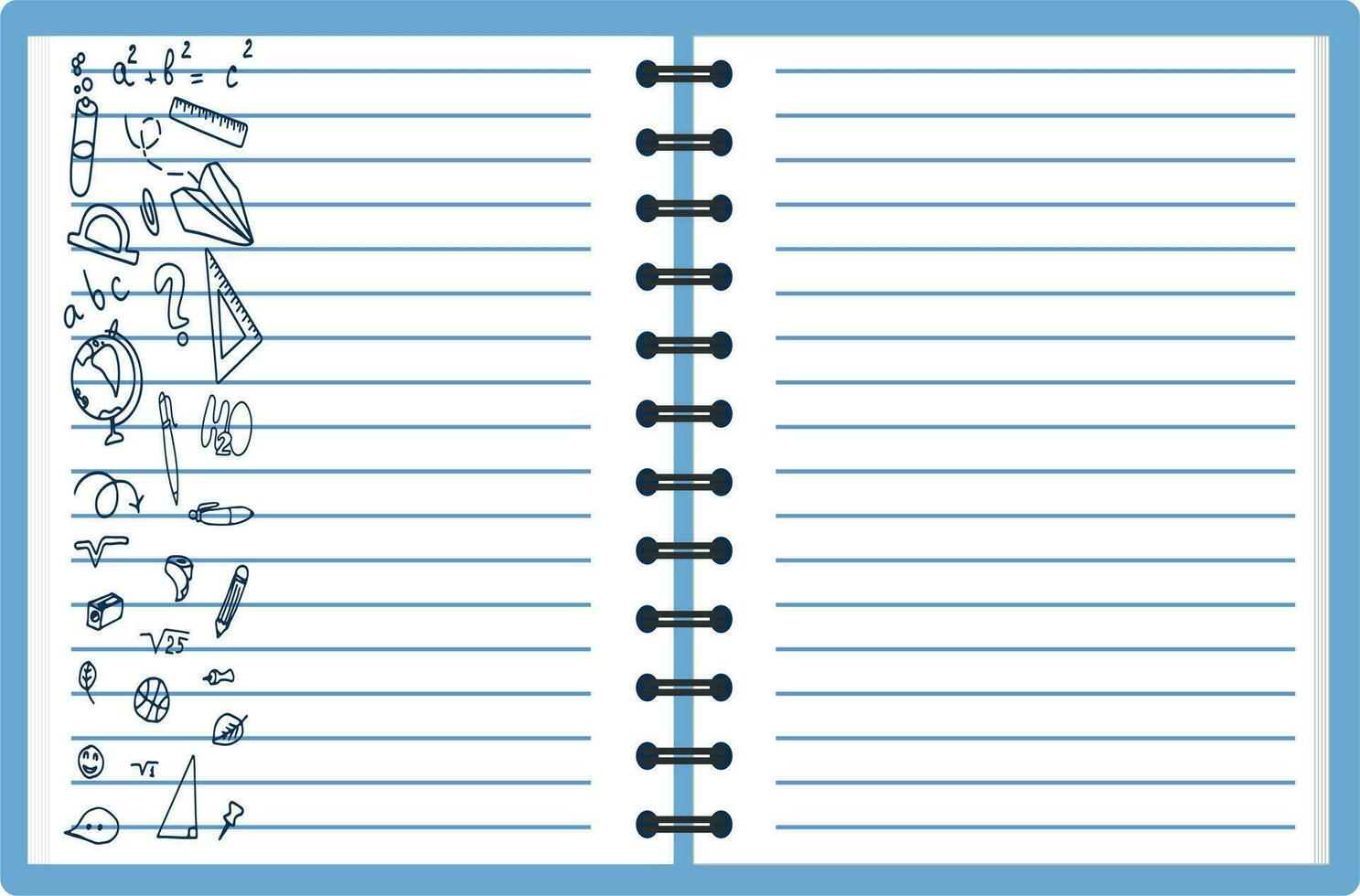 escola rabisco em caderno página vetor fundo Arquivo