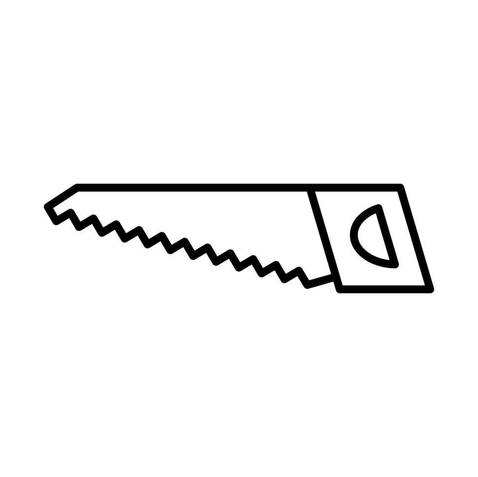 ícone de estilo de linha de equipamento de construção e manutenção de ferramentas de serra vetor