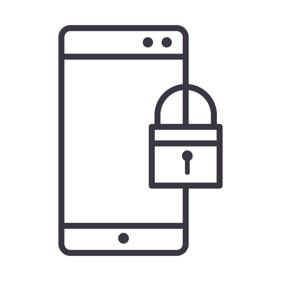 smartphone bloqueado ícone de design de tecnologia de dispositivo de segurança vetor