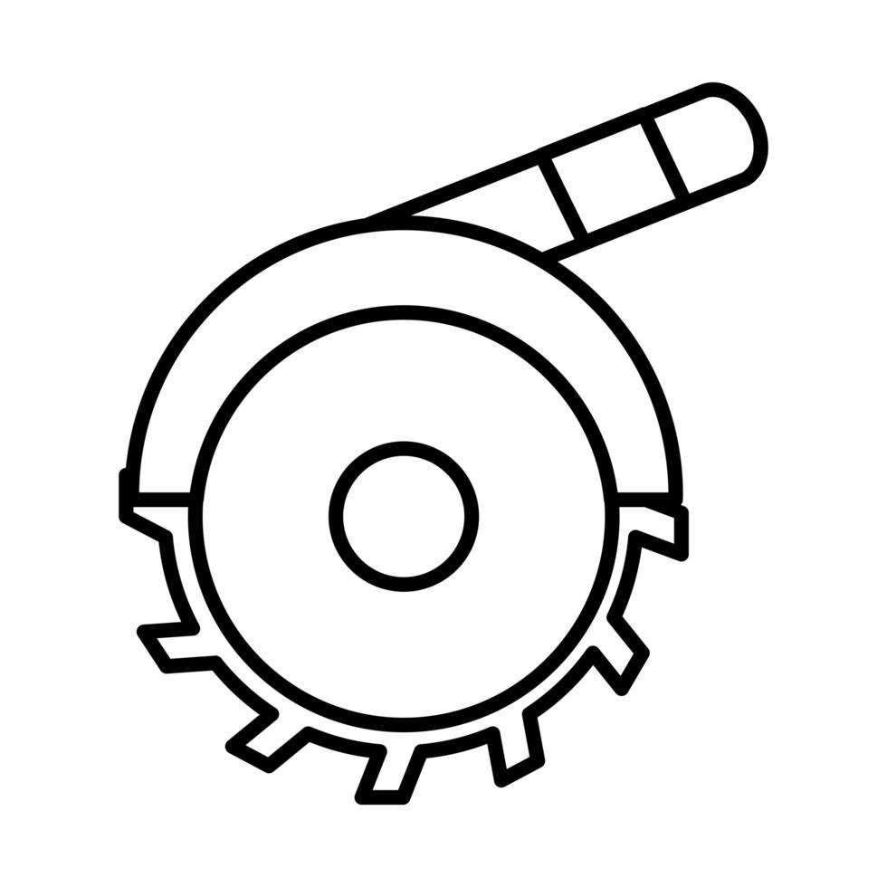 ícone de estilo de linha de equipamento de construção e manutenção de ferramenta de serra elétrica vetor