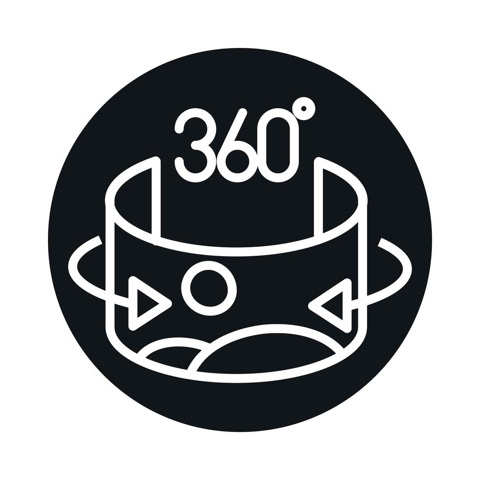 360 imagens de visualização de imagens panorâmicas e design de ícones de estilo de linha vetor