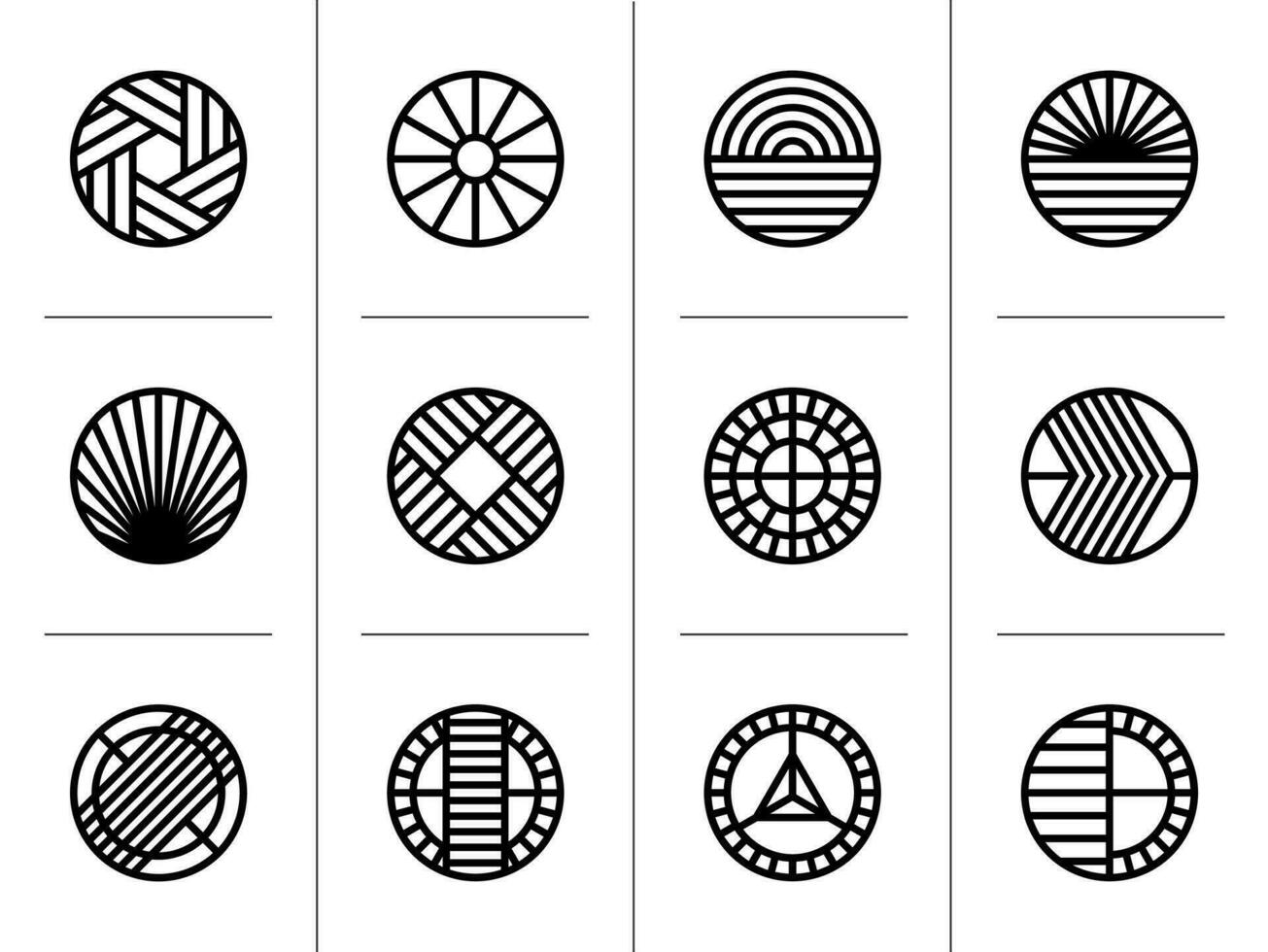 minimalista digital linha abstrato círculo logotipo Projeto. moderno linha círculo logotipo definir. vetor