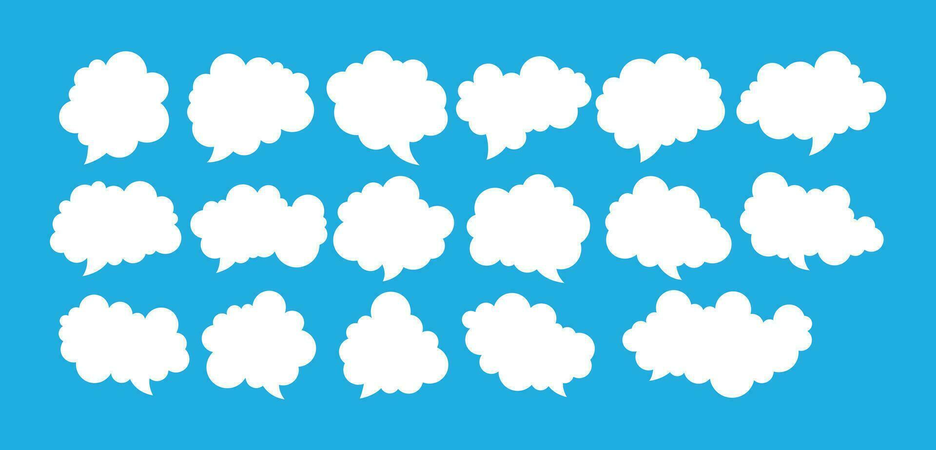 abstrato plano nuvem bate-papo fronteira Projeto definir. moderno nuvem bolha mensagem Projeto. vetor