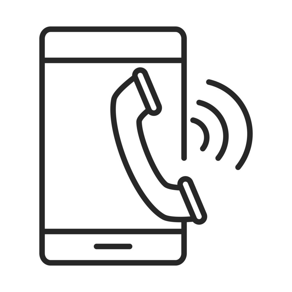 ícone de estilo de linha de dispositivo de tecnologia eletrônica para telefone celular ou smartphone vetor